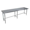 Bk Resources Work Table Open Base, 16/304 Stainless Steel, Plastic Feet 84"Wx30"D CVTOB-8430
